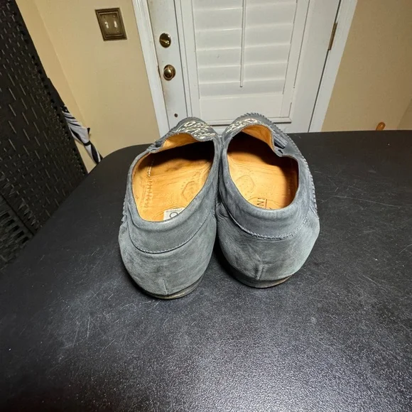 Santoni size 12 men’s grey loafers made in Italy
